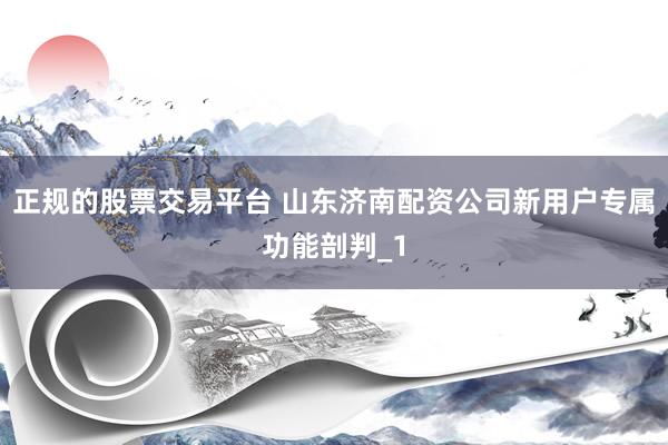 正规的股票交易平台 山东济南配资公司新用户专属功能剖判_1